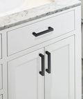 10 Pack Solid 5 Inch Square Matte Black Kitchen Cabinet Handles For Cabinets And Drawers Durable Cabinet Pulls Hardware Installed