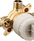 Heavy Duty Brass Three Port Shower Mixing Valve With Pressure Balancing Technology close-up view showing solid brass and durable design.