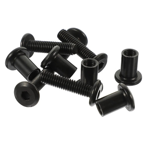 Heavy Duty 10 Pack Countersunk Binding Screws And Barrel Nuts For Furniture Hardware And Photo Album Crafting With Dang Solid Metal Construction And Sweat Free Assembly For Everyday Diy Tasks, black metal screws and barrel nuts.