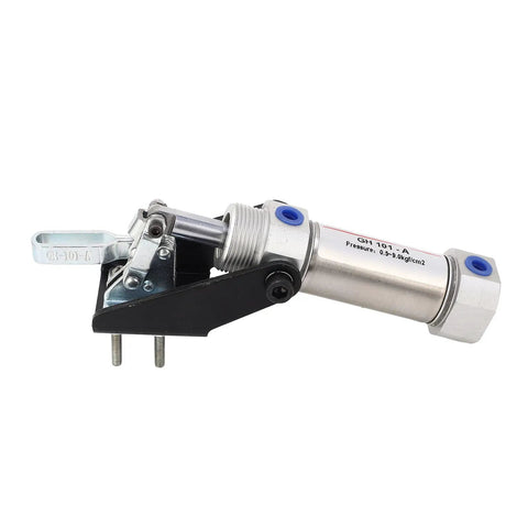 Tested Pro Pneumatic Hold Down Clamp Delivers 50kg Clamping Force with sturdy steel and metal build for workshop use.