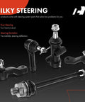 Drop Dead Reliable 13 Piece Front Suspension Overhaul Kit Featuring Bulletproof Upper Control Arms And Rock Solid Sway Bar Links For Chevy Silverado And Gmc Yukon components showing black steel rod ends and links.
