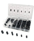 Pro Grade 80-Piece Vacuum Cap Kit For Car Lines And Hoses, 5/32 To 3/8 Inch displayed in organizer