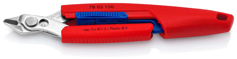 Sleek 6 Inch Slim Zip Tie Pliers With Slick Flush Cutting Action And Asymmetrical Handles Engineered For Cramped Areas Yet Built Tough As Nails For Daily Heavy Duty Rigging Work, showing steel assembly and red handles.