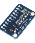 16-Bit I2C ADC Development Board For Microcontrollers, high-resolution analog to digital converter module with soldered pins, top view