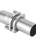 Hella Tough Universal Flange Repair Pipe Kit With Spring Screw Quick Snap Connector For Exhaust Lines, stainless steel finish, 2.75 inch size.