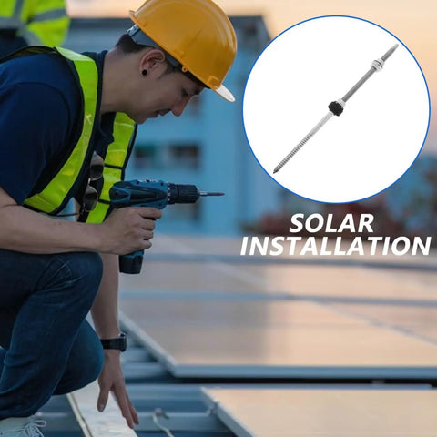 Stainless Steel Solar Panel Hanger Bolt Rock Solid Anchor Hardware to Mount Your Solar Rig during solar installation process.