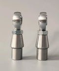 Heavy Duty Heim Joint Kit Featuring 5/8-18 Chromoly Rod End Bearings With Zinc Plated Jam Nuts For Suspension Linkage And Panhard Rods Shop Grade Hardware Built Different For Rugged Mud Crawls And Trail Ready Setup Set Of Two side view of two chromoly rod end bearings with jam nuts.
