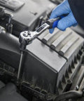 Mechanic using Extra Long 3/8 Inch Drive Hex Bit Socket Set, 20-Piece Ball End Allen Sockets for SAE and Metric sizes on engine