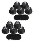 Rock Solid Office Chair Replacement Wheels And Bell Glides Heavy Duty Floor Savers for hardwood, 10 pack black glides and casters.