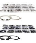 Bulk Assorted Snap Ring Kit M5 To M20 External Snap Rings For Shafts And Bearings Stainless Steel 65Mn Black Finish C Type External Circlip