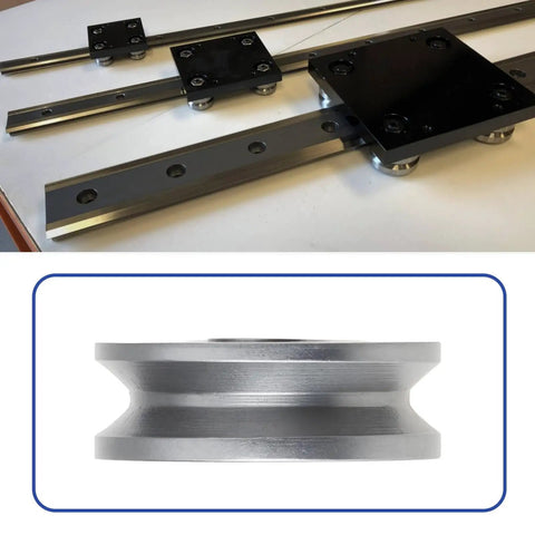 20 Pack V623ZZ V Groove Sealed Ball Bearings 12X3X4MM For CNC Routers and Linear Guide Tracks showing steel design and bearings.