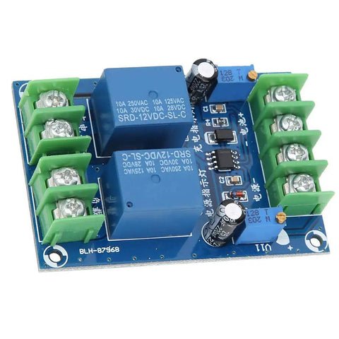 DC 12V 10A Automatic Power Switching Module For Emergency Power Supply And Charging, High Reliability, Priority Load Distribution, Rock Solid Heavy Duty Backup Power Controller For Uninterruptible Systems, Built To Meet Strict Quality Standards, blue PCB relay module
