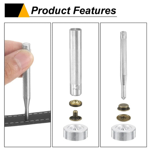 Rugged As Heck Brass Snap Button Fastener Kit For Leather And Canvas Gear 24 Pack Of 20Mm Bronze Press Studs With Easy Grip Hand Tools for easy setup.