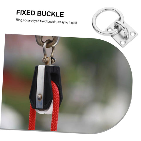 Heavy Duty Stainless Steel Pad Eye Plate Hook Ring Ceiling Mount Anchor for hammocks, boats, trailers shown in use