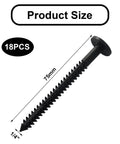 Tough As Nails 18 Piece Heavy Duty Vinyl Shutter Screws Black 3 Inch Exterior House Fasteners showing size and details