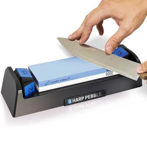 Complete Whetstone Knife Sharpening System With 1000 6000 Grit Wet Stone Sharpener Kit Built In Angle Guides 15 17 20 22 Degrees