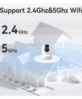 Solid Choice 5MP Indoor Security Camera WiFi Surveillance Setup featuring dual-band 2.4GHz and 5GHz WiFi connectivity.