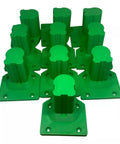 Green 10 Pack Tool Holder Organizer Set For 18V Power Tools Space Saving Wall Mountable Storage Top View