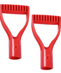 Two Pack Red D Shaped PVC Shovel Handle Grips For Plastic Spades Replacement Snow Shovel Garden Tool Back Yard Digging