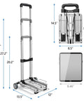 Slick Folding Luggage Cart With Wheels Lightweight Hand Truck And Portable Trolley Dolly For Airport Travel dimensions and size.
