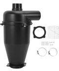 Focket Portable Cyclone Dust Collecto With Built-In Seal, Efficient Separator For Wet Dry Vacs, black plastic design, includes gasket and clamps.