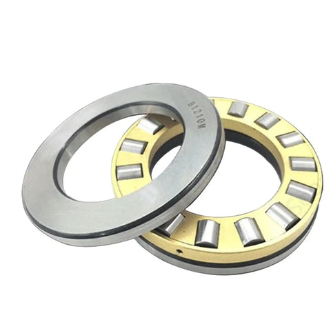 Heavy Duty Thrust Cylindrical Roller Bearing Set For Industrial Machinery 9117 9118 9120 9122 9124 9126 9128 9130M 150X190X31 showing two roller bearings with a metallic finish.