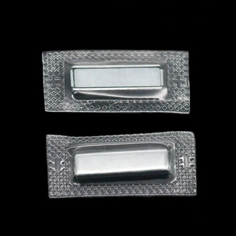 Crystal Clear Magnetic Sew On Snap Closures For Purses And Handbags Easy Peasy Conceal Install Hella Sturdy Machine Friendly Bag Hardware Set Of Six Pairs Straight Up Reliable Craft Gear - Close-up view of two clear magnetic snaps.