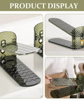 Built Different Double Layer Shoe Slot Organizers For Closets Adjustable Vertical Storage Racks In Vibrant Green displayed from multiple angles on a shelf.