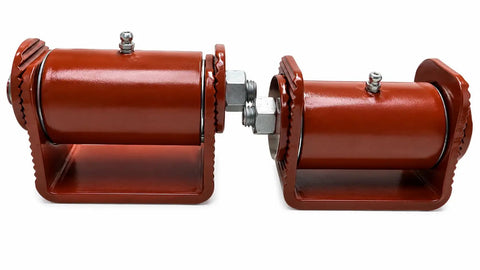 Close-up view of 3.5-Inch Adjustable Roller Cage Hinges Heavy Duty Built Like a Tank with Grease Fitting for Easy Maintenance.
