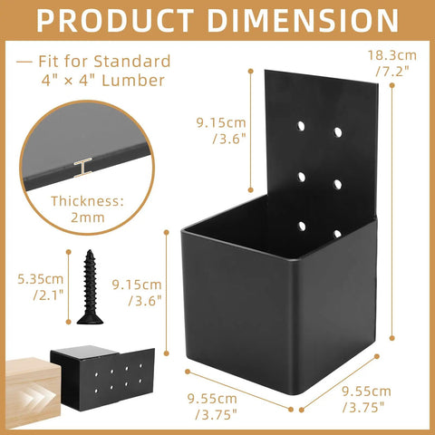 Heavy Duty Pergola Brackets Kit 2 Pack With Screws DIY Joist Bracket Connectors For 4x4 Wood Posts Beam Support Brackets For Patio Pergola Log Cabin Fence Built Tough And Ready To Install