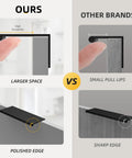 Comparison of 20 Pack Black Cabinet Pulls 3 Inch Edge Finger Pull Aluminum Alloy Hardware vs other brands, highlighting edge differences.