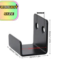 Badass Heavy Duty Thickened Stainless Steel J Hooks And Mirror Brackets Wall Mount Clamps Support Up To 33 Lbs Hang Tile Canvas Or Signage Killer Space Saver shown from a side angle with size dimensions visible.
