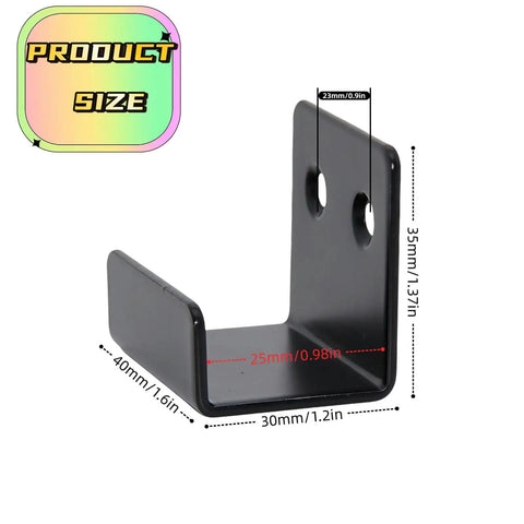 Badass Heavy Duty Thickened Stainless Steel J Hooks And Mirror Brackets Wall Mount Clamps Support Up To 33 Lbs Hang Tile Canvas Or Signage Killer Space Saver shown from a side angle with size dimensions visible.