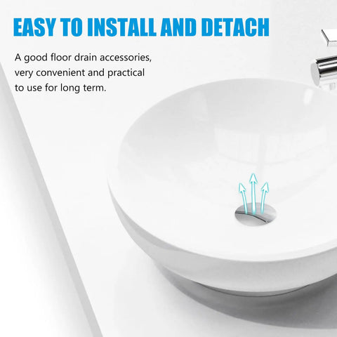 Bathtub Plug Replacement Copper Round Slotted Push Button Waste in modern basin, showing easy installation and drain function.