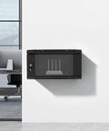 Top Notch 6U Wall Mount Server Cabinet Built Tough For Reliable IT Networking Rack Storage with lockable glass door.