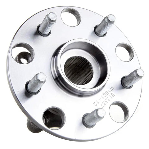 Heavy Duty Rear Wheel Bearing And Hub Assembly Pair Featuring Five Lug Bolts Built Damn Tough For Zero Hassle Drop In Fitment On Your Lexus GS300 GS460 Or RC F, side view showing 5 lug bolts and flange details.