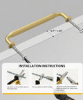 10 Pack 5 Inch Brushed Brass Cabinet Pulls Solid Zinc Alloy Heavy Duty Kitchen And Bathroom Drawer Handles Tough As Nails For Home Improvement And Renovations installation instructions with pliers.