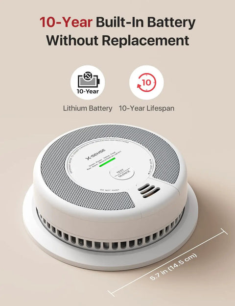 3 Pack Wireless Interconnected Smoke And Carbon Monoxide Detectors Featuring 10 Year Sealed Lithium Battery Rock Solid Build For Hassle Free Home Safety, 5.7 inch diameter.
