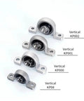 Heavy Duty Rock Solid Zinc Alloy Pillow Block Housing, set of four sizes, smooth glide support for industrial builds.