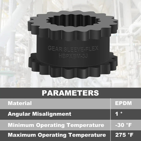 Heavy Duty 3J Coupling Insert With Durable EPDM Rubber Spider measures 1 inch wide by 1 7/8 inch diameter for oil resistance.