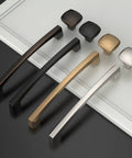 Kickass Five Inch Matte Black Kitchen Cabinet Handles Ten Pack showing various styles, finishes, and shapes for modern renovations.