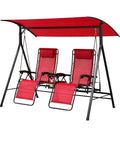 Reinforced RipLock 350 Replacement Canopy Top For Mainstays Big And Tall Bungee Swing RTS487H MS18 301 004 04 shown on patio swing.