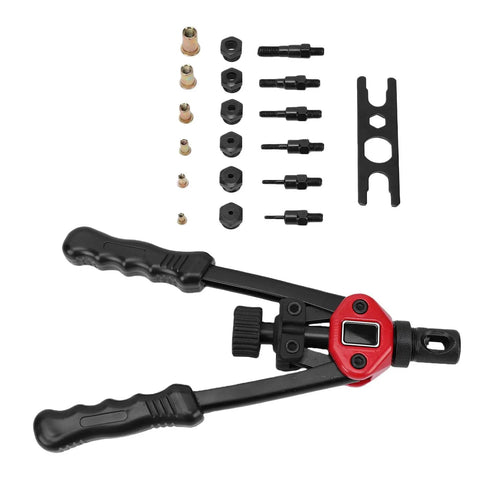 Rivet Nut Tool Kit With 175 PCS Metric Rivet Nuts And 6 Mandrels For SAE And Metric Rivnuts, Fastener Setter displayed on white background
