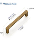 Measurement of Built Tough Vintage Style Antiqued Brass Cabinet Handles Featuring Dead Nuts Solid Square Bar Pulls for Heavy Duty Kitchen Drawers and Cabinet Doors.