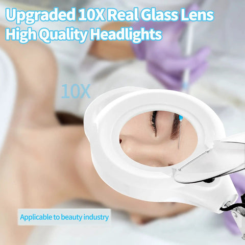 10X Magnifying Lamp With Clamp, 2200 Lumen Super Bright Light, Real Glass Lens used in beauty industry, for close work inspection.