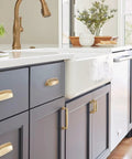 Stature Champagne Bronze Cabinet Pull 5-1/16 Inch Center-to-Center Drawer Handle on kitchen cabinetry