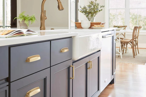 Champagne Bronze Cup Cabinet Pull 5 1 16 Inch Center To Center 6 3 8 Inch Overall Length Stature Collection on kitchen drawers