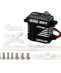 Side Wire Exit Coreless Digital Micro Servo With Metal Gear Beefy 11KgCm Torque for RC Crawlers, black servo and mounting hardware
