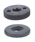 Heavy Duty Angle Grinder Flange Set With Beast Mode Inner Outer Clamps, featuring two metal discs for secure cutting disc attachment.
