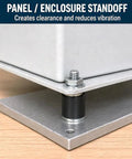 Kill The Vibration Heavy Duty Rubber Spacer Bushings For Machinery Panels, showing rubber standoff reducing vibration.